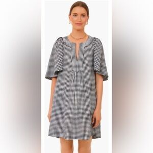 Pomander Place Tuckernuck Women’s Finley Flutter Linen Blend Check Midi Dress S